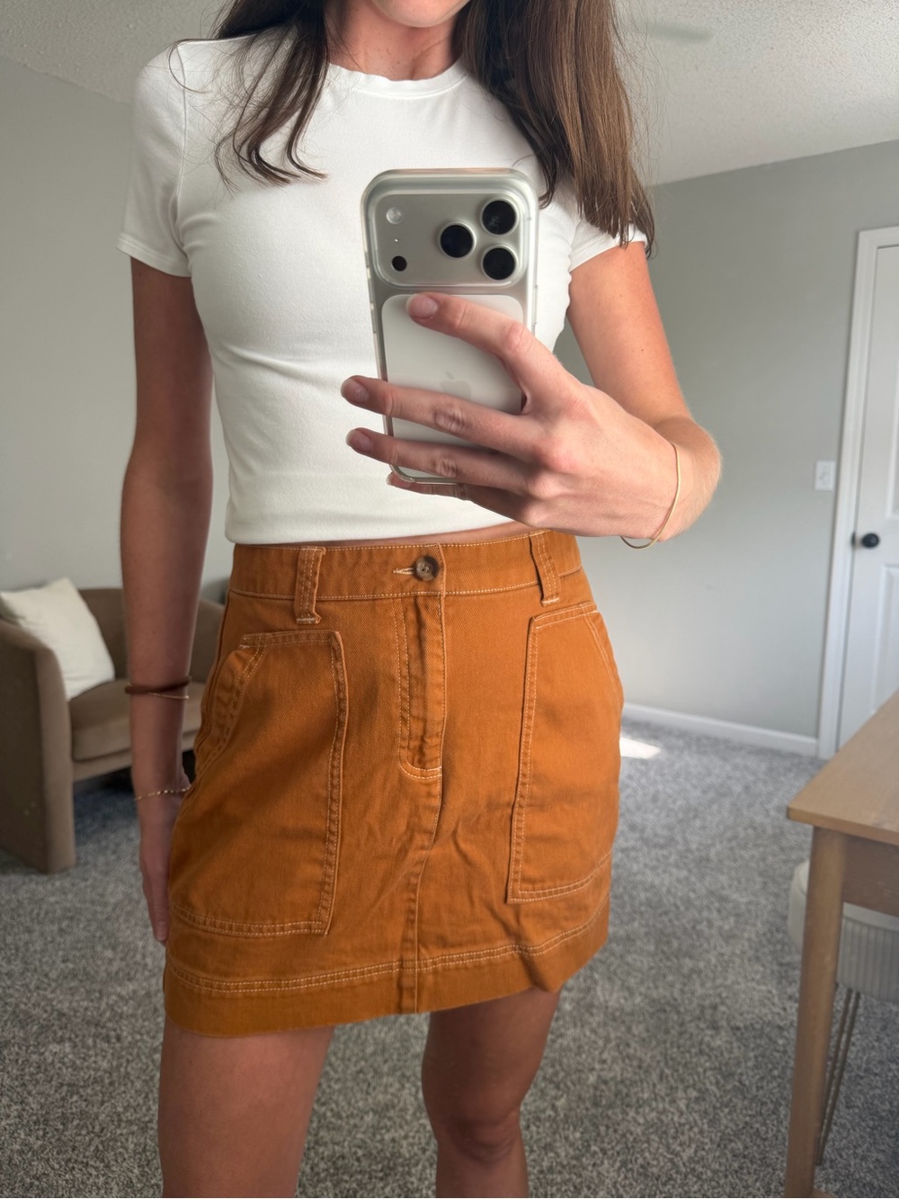 Old Navy Rust Orange Utility Pocket Mini Skirt